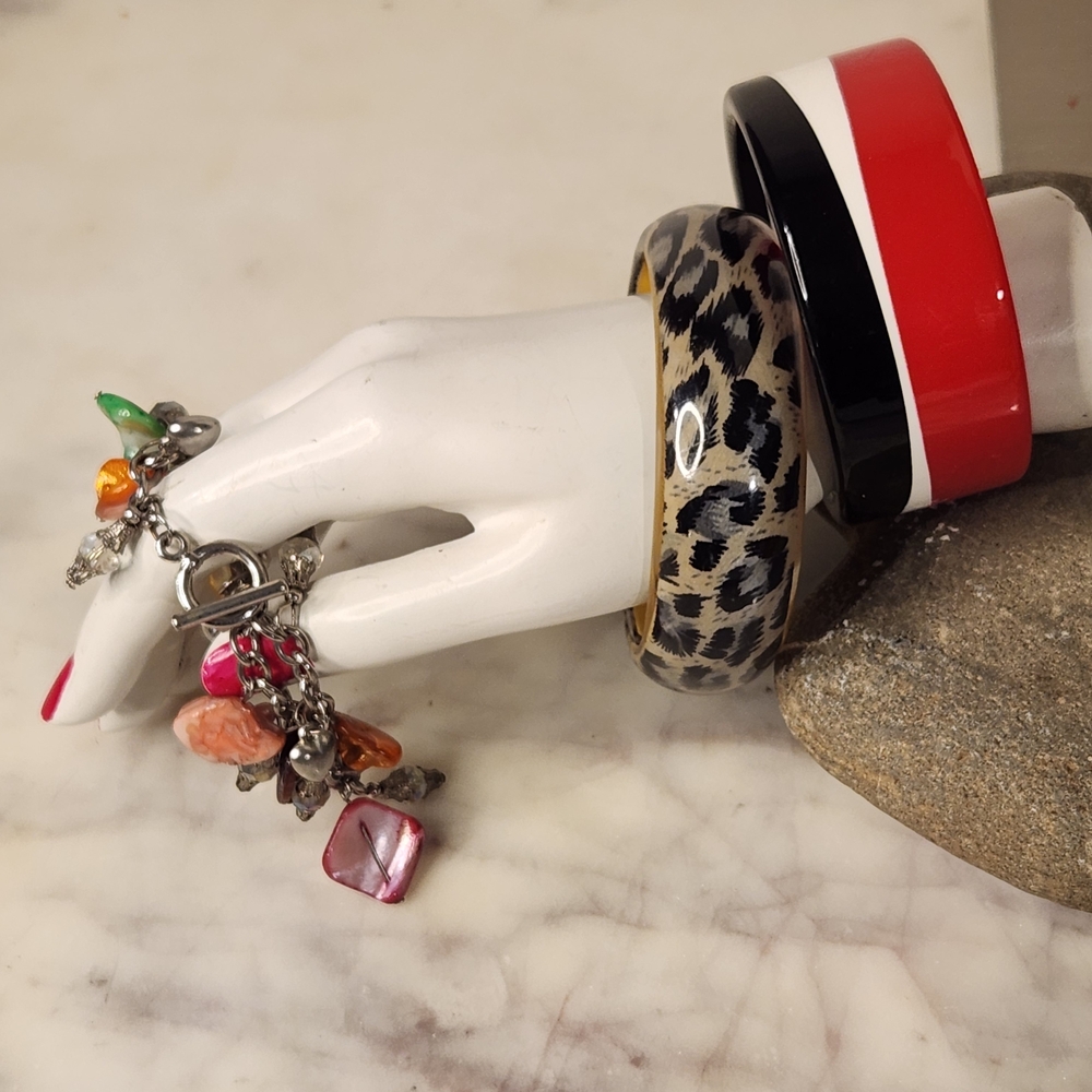 Vintage | Three Different Braclets|Pearls| Leopar… - image 1